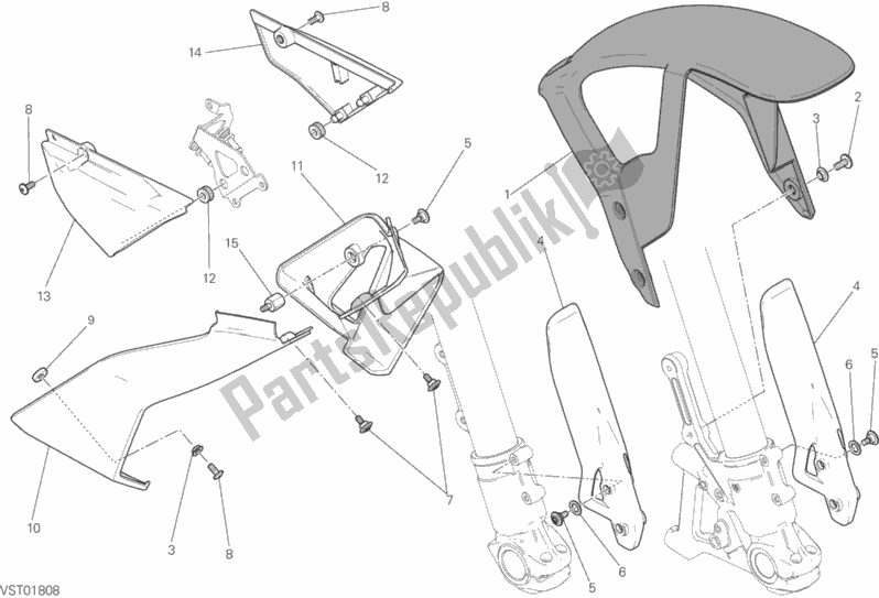 All parts for the 033 - Half Fairing of the Ducati Scrambler Street Classic Thailand 803 2018